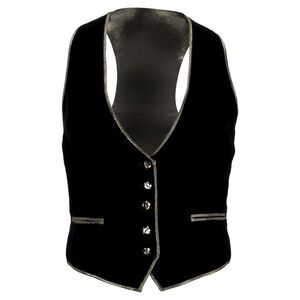 Azzaro Single-Breasted Vest Jacket in Black Velvet